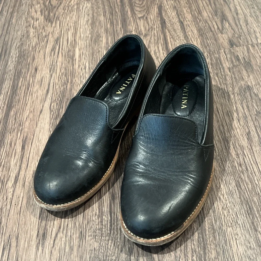 Patina by Portland Rounded Leather Loafer in Black Size 7.5